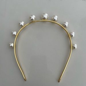 Statement pearl and gold headband